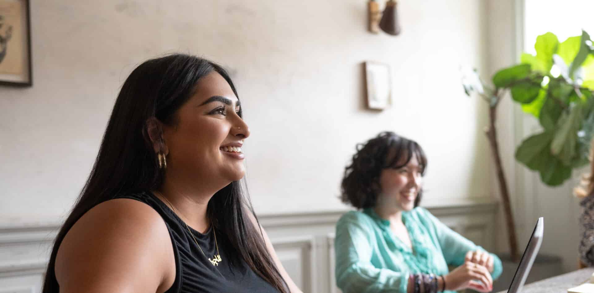 Hajira and Gigi laughing